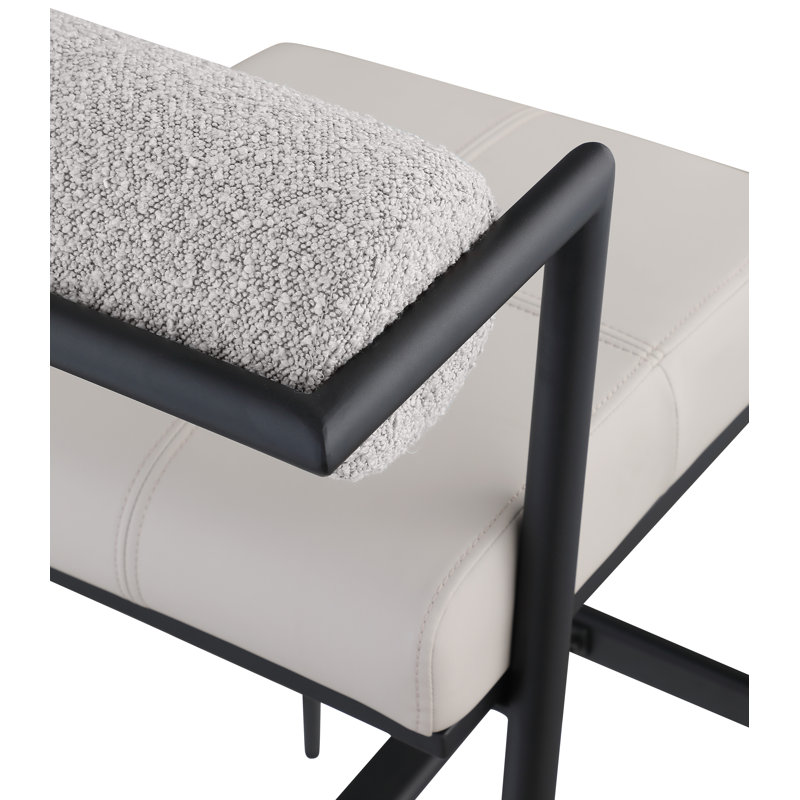Tabouret de bar 30,12 po Kasaan, Tissu taupe bouclé