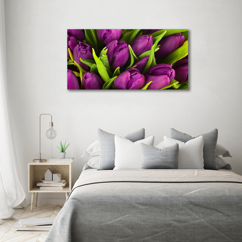 Purple Tulips - No Frame Print, Canvas, 70cm H x 140cm W