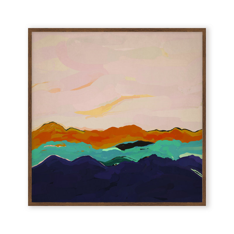 Nature Inspired Twilight Silhouette, 48" H x 48" W, Framed Canvas, Brown