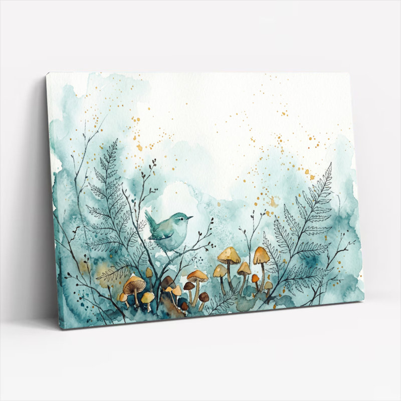 Ensemble de 1 tableau sur toile représentant des oiseaux de la forêt, 24"H x 36"W, Wrapped Canvas