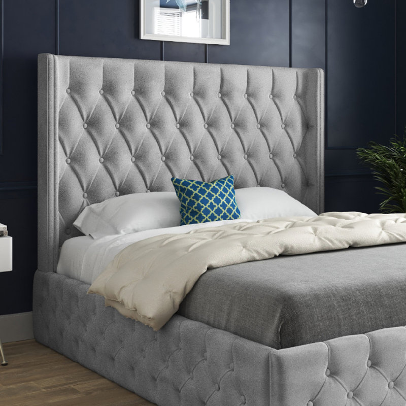 Aldric Upholstered Bed, Grey, Small Single (2'6)