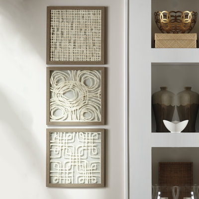 Ensemble de 3 décorations murales en bois