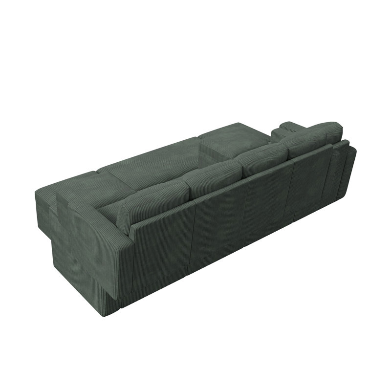 Canapé modulaire avec rangement en U Anureet Latitude Run®, Couduroy vert