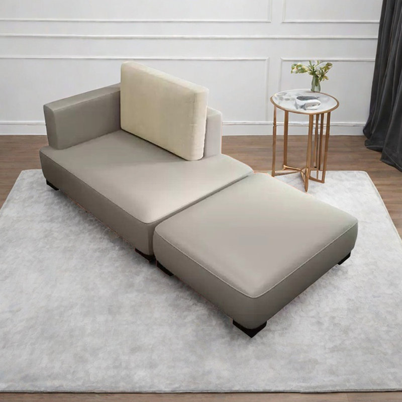 Méridiennes en similicuir avec repose-pieds, Rouge, Orienté à gauche (vu de face)