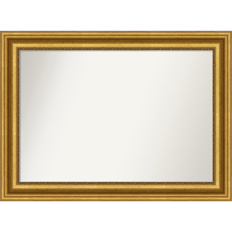 Miroir de salle de bain Jashawna, 27,75 po x 37,75 po, Doré