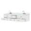 Meuble-lavabo double blanc 84 po X P 22 po D, dessus en quartz blanc et ensemble de robinet-117825124