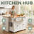 35.4" White Kitchen Island Cart with Solid Wood Top, Adjustable Shelves & Locking Wheels | Mobile Prep Station, Coffee Bar & Serving Cart