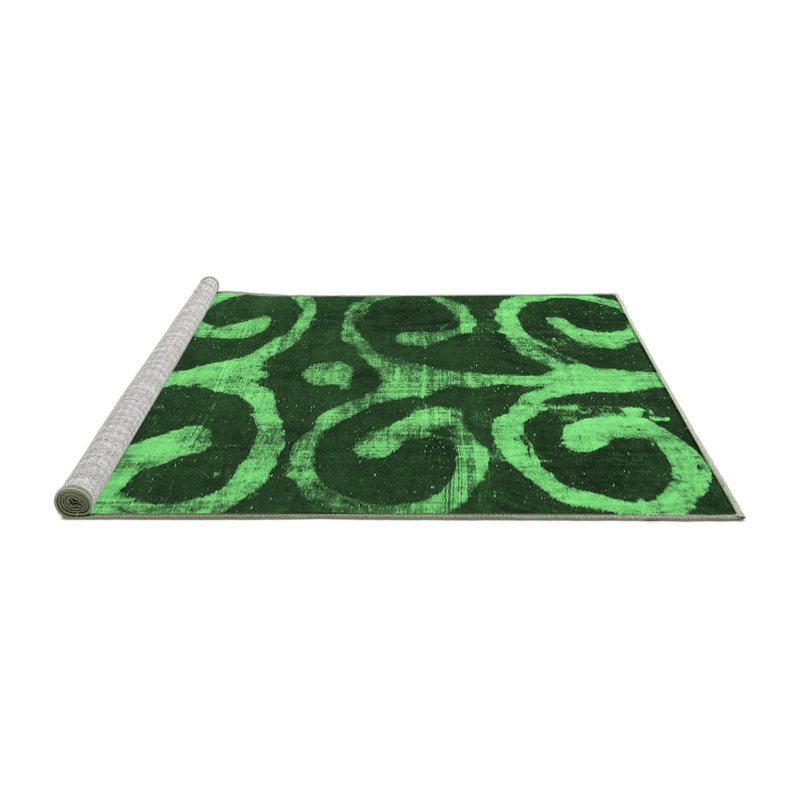 Washable Abstract Indoor Rug, Round 6'