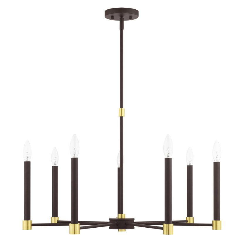 Lustre traditionnel de style bougie à 7 lumières Orean, Bronze