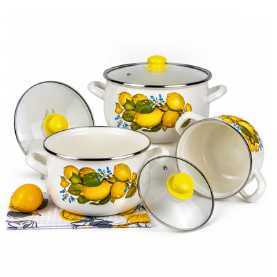 Ensemble de 3 casseroles à fond juteux avec couvercle en verre