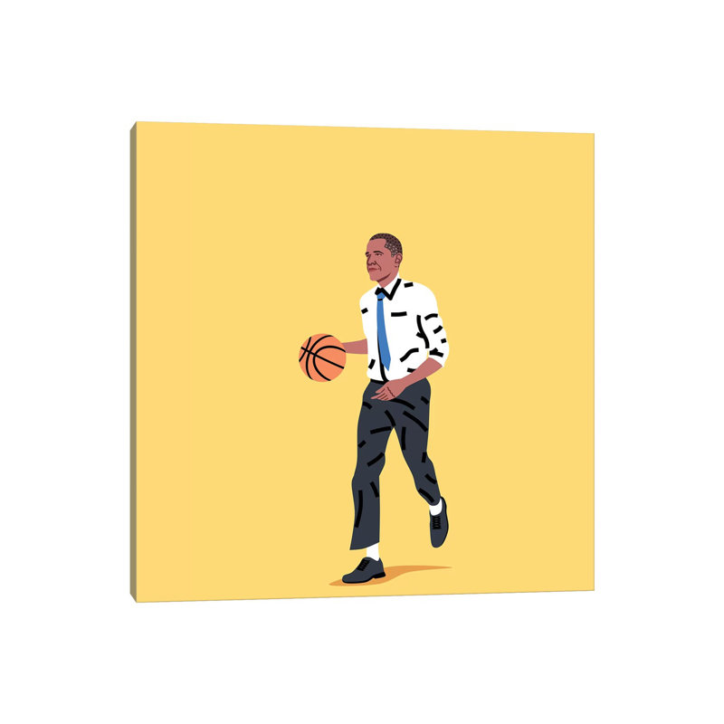 «Balling Barack» par Elad Shagrir - impression, Toile tendue, H 18 po x l 18 po x 1,5 po