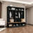 4-in-1 Hall Tree with Wood-Grain Seat – Coat Rack, Shoe Bench & Display Shelf-1336240122
