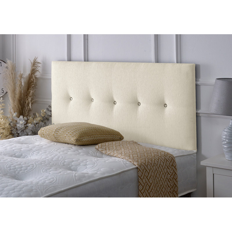 Upholstered Headboard, Super King (6'), Cream Chenille