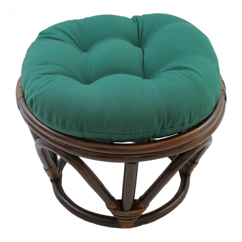 Wanamingo Upholstered Ottoman, Forrest Green Velvet