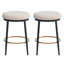 Ensemble de 2 tabourets de comptoir 24,75 po Modern, ensemble de 2 tabourets de comptoir blancs avec structure en fer, coussin éponge, repose-pieds, convient à la cuisine / chambre à coucher / salle à manger.-119320404-119320402