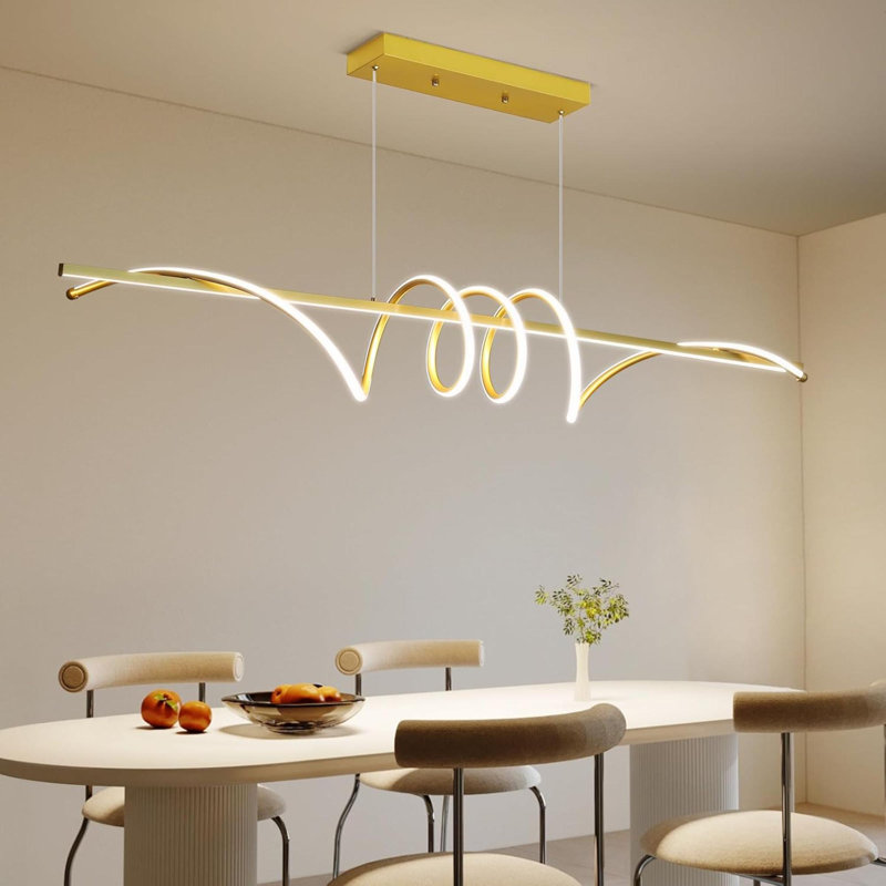 Luminaire suspendu moderne à DEL à intensité variable avec télécommande 3000K 6500K à température de couleur réglable en aluminium pour îlot de salle à manger