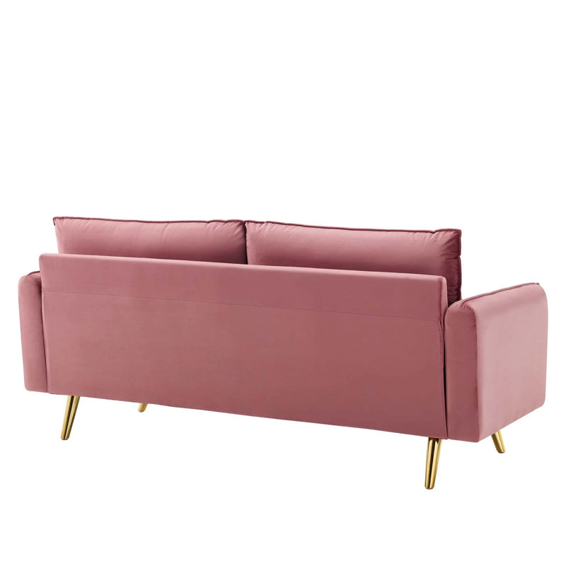Audrey 72'' Velvet Sofa, Dusty Rose Velvet