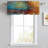 Vintage Grunge Yellow Beige Brown Blue Cyan 52" W Window Valance (Set Of 2)