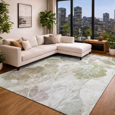 Tapis botanique intérieur / extérieur lavable à la machine Chantille ACN2885