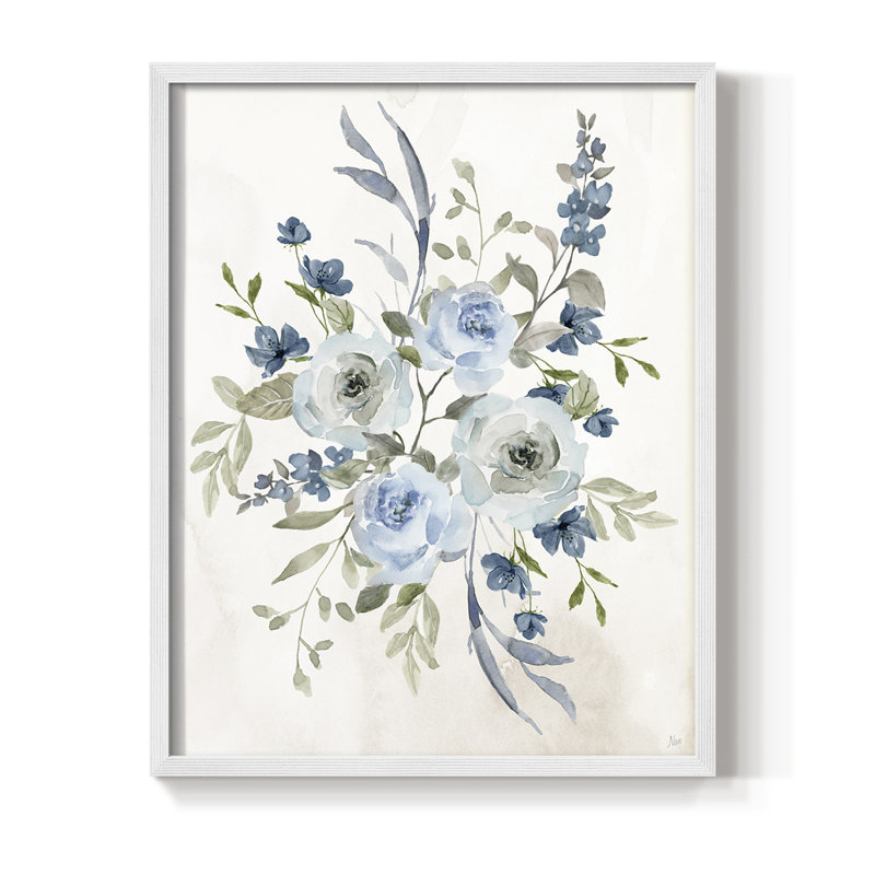 Sweet Blues I, reproduction encadrée - bois massif, H 30 po x l 24 po, Blanc