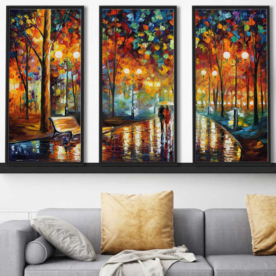 Reproduction d’art sur toile « Rains Rustel » par Leonid Afremov-3 pièces