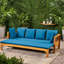 Lit de jour extensible Rustic Long Beach, fabriqué en bois avec coussins de siège rembourrés de tissu d'ameublement