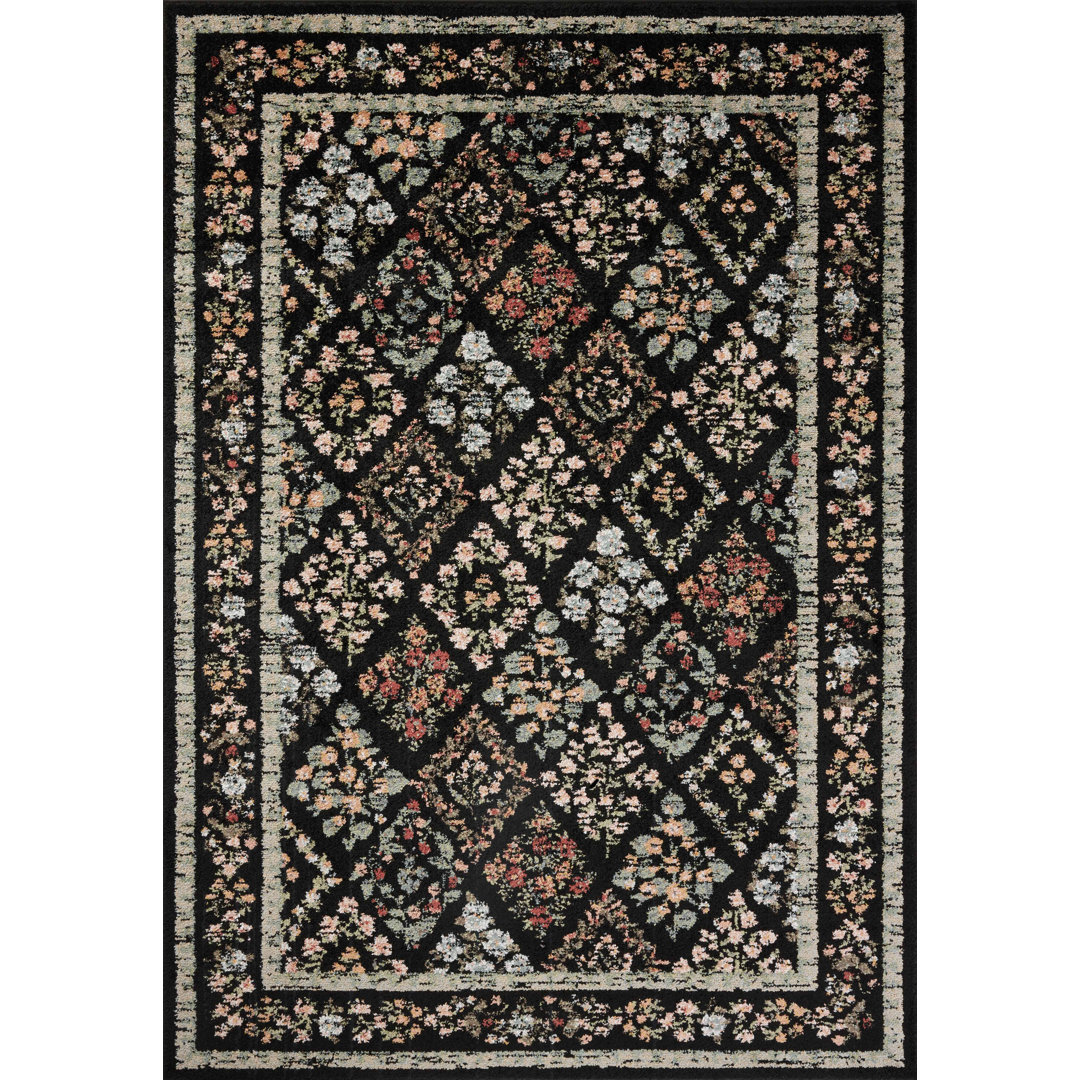 Rifle Paper Co. x Loloi Laurel Black Area Rug Rifle Paper Co. x Loloi Rug 