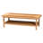 Bohemian Braided Rattan Coffee Table with Rectangular Top and Open Shelf