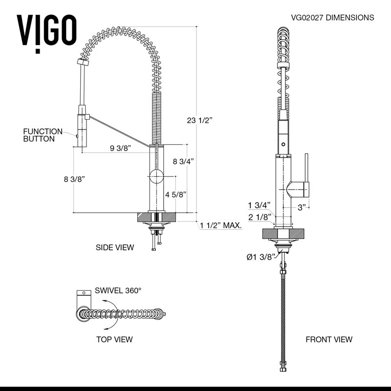 Livingston 24" H 1-handle DockLock™ Pull-Down 2-Function Sprayer Kitchen Faucet, Stainless Steel