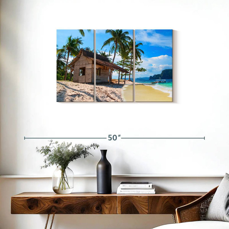 Lilie Tropical Palawan Beach Hut, 20" H x 33" W
