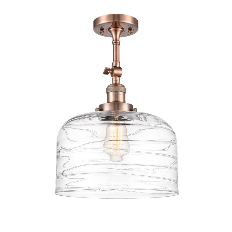 Plafonnier semi-encastré Areyana, Ampoule non incluse, Cuivre antique