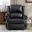 37.7" W Faux Leather Swivel Rocker Recliner With Heated Massage, Vintage Style-346423119
