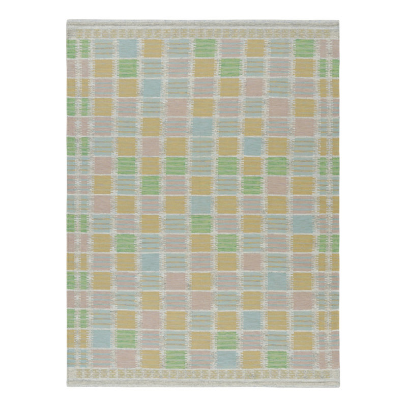 Scandinavian Wool Geometric Area Rug, Rectangle 5' x 7'