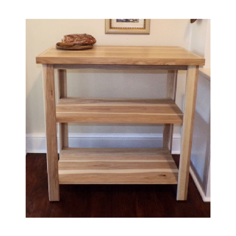 Nebeyu Solid Wood Prep Table, 36"H x 36"W x 20"D