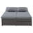 Outdoor Sunbed, Rattan Patio Reclining Chairs with Adjustable Backrest and Seat, Conversational Set-574548371