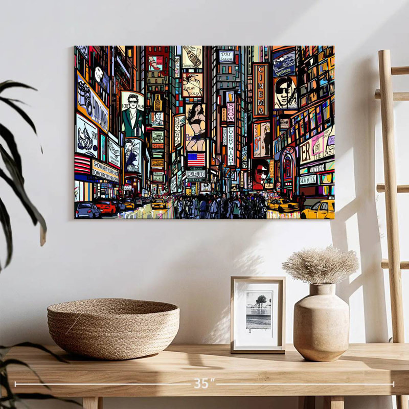 Caricature de Ravi, Times Square, H 16 po x l 24 po