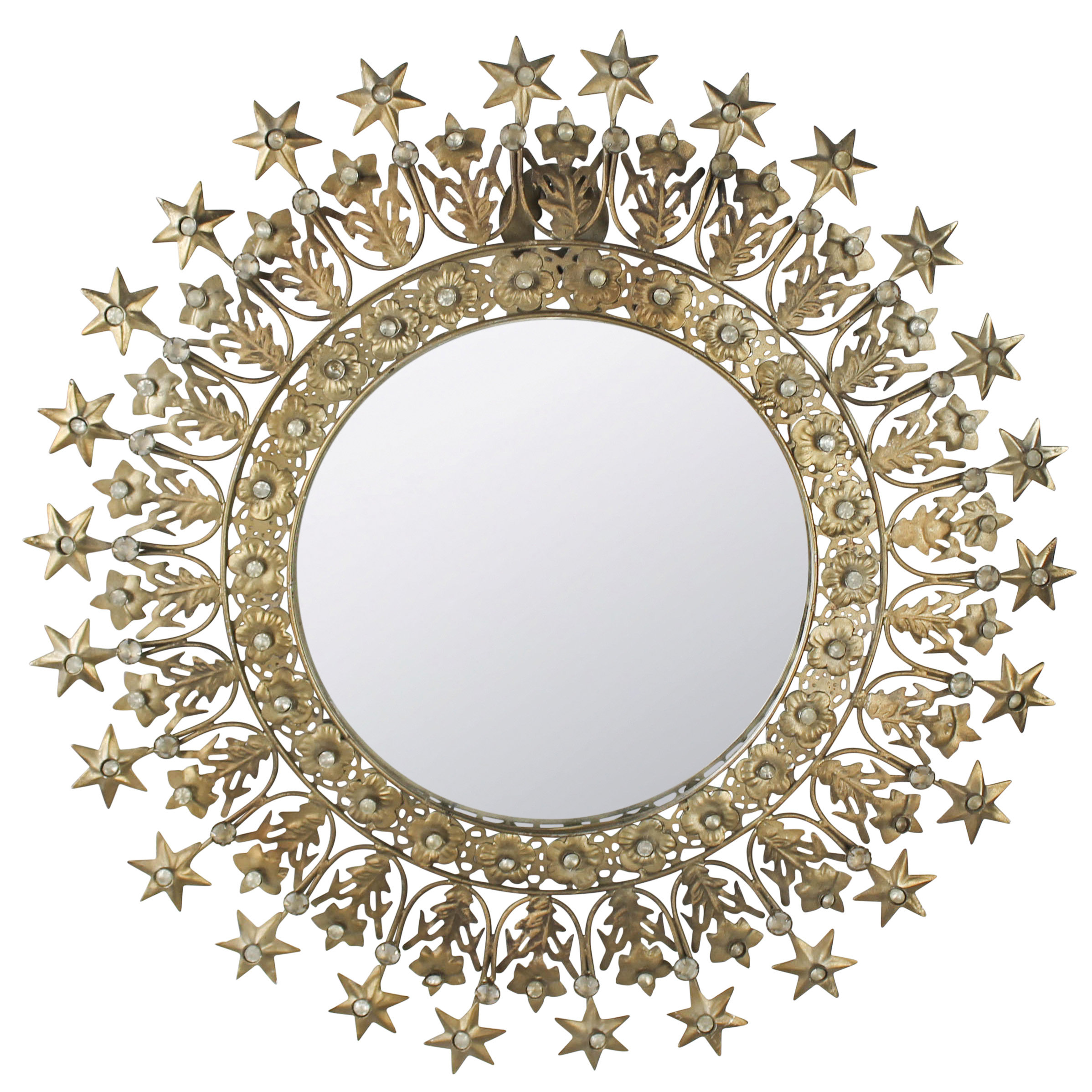Bungalow Rose Adenn Brass Round Wall Mirror & Reviews | Wayfair