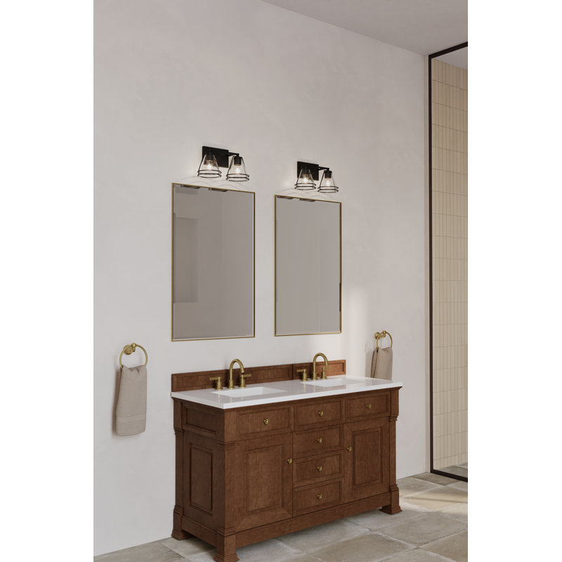 Meuble-lavabo 2 lumières 15,5 po Lorenth, H 8,25 po x l 15,5 po x P 7,25 po, Deux lumières