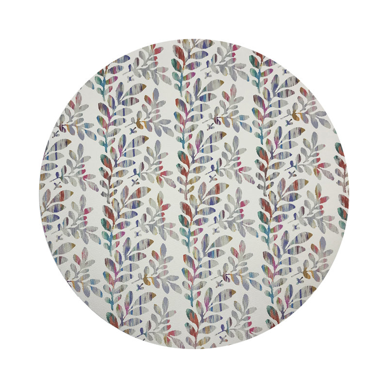 Tuileries Pebble 16" Vinyl Placemat, Gray/Orange