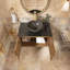 Meuble-lavabo mural simple 29,9 po avec plateau en marbre