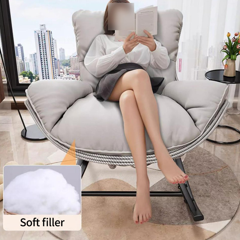 Chaise berçante décontractée Home, Beige