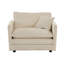 Chaise rembourrée en chenille beige avec tissu d'ameublement doux et structure en bois robuste