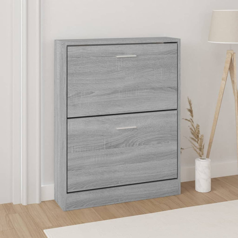 Shoe Cabinet 59x17x81 cm Engineered Wood, Grey