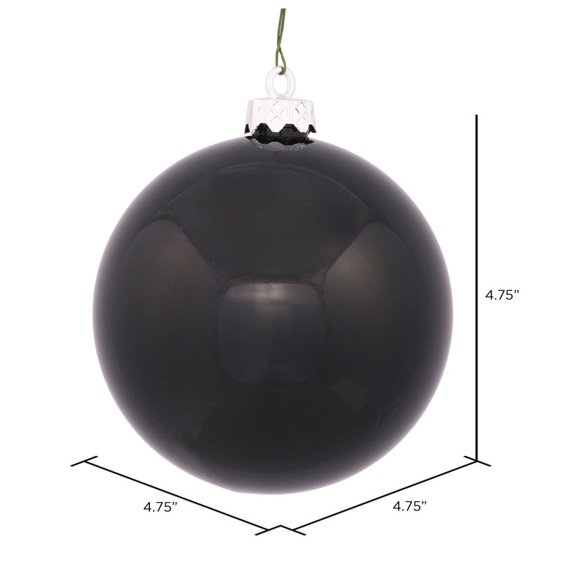 Holiday Décor Ball Ornament, Black, 4.75" H x 4.75" W x 4.75" D