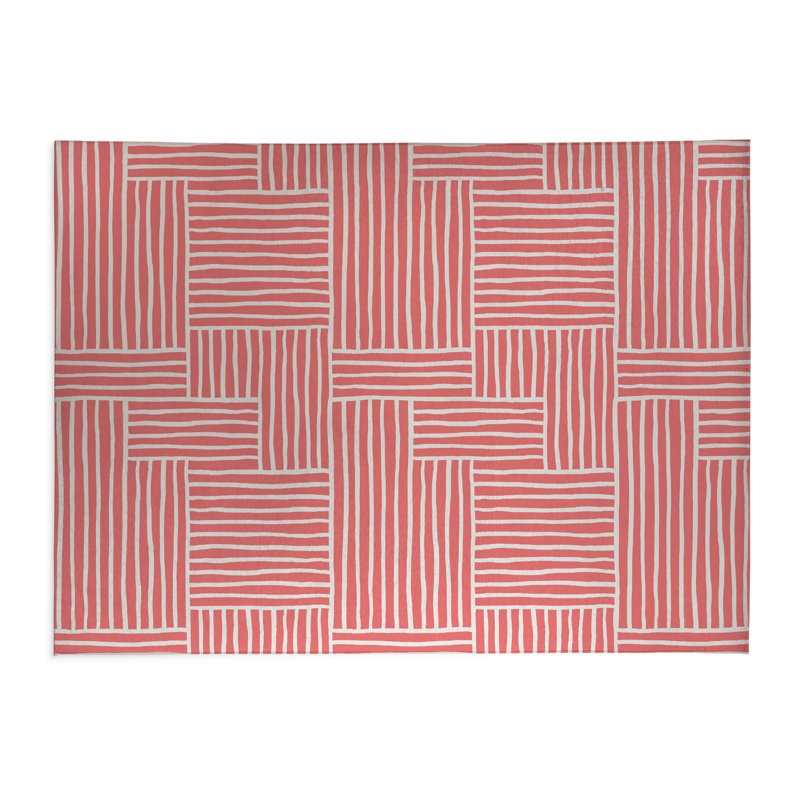 Grid Puz Low Profile Kitchen Mat, Dusty Rose, Rectangle 5' x 7'