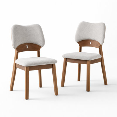 Ensemble de 2 unités de sièges rembourrées en bois massif avec dossier creux, support ergonomique pour les périodes de repos prolongées, fabrication durable avec pieds antidérapants