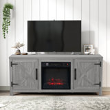 58" Farmhouse TV Stand For TV Up To 65" With Electric Fireplace