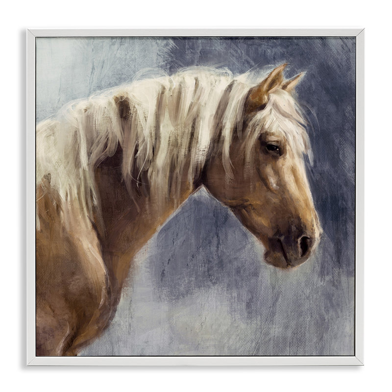 Golden Boy Horse, estampe numérique par Nina Blue, Estampe numérique encadrée blanc bord de mer, H 17 po x l 17 po