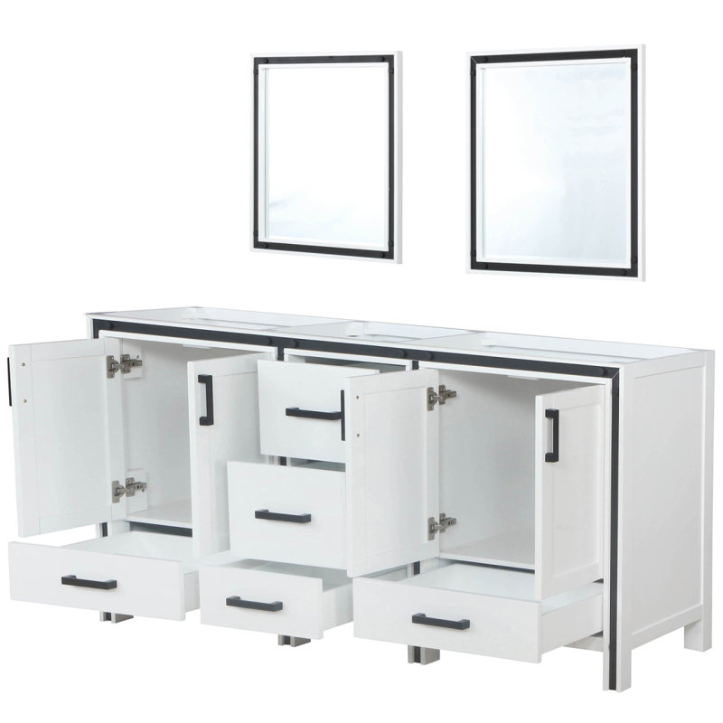 Meuble-lavabo double blanc 72 po X P 22 po D et 30 po Miroirs, Blanc