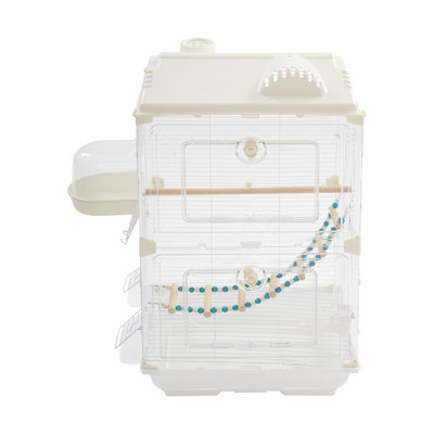 Bird Cage With Food Bowls Bath